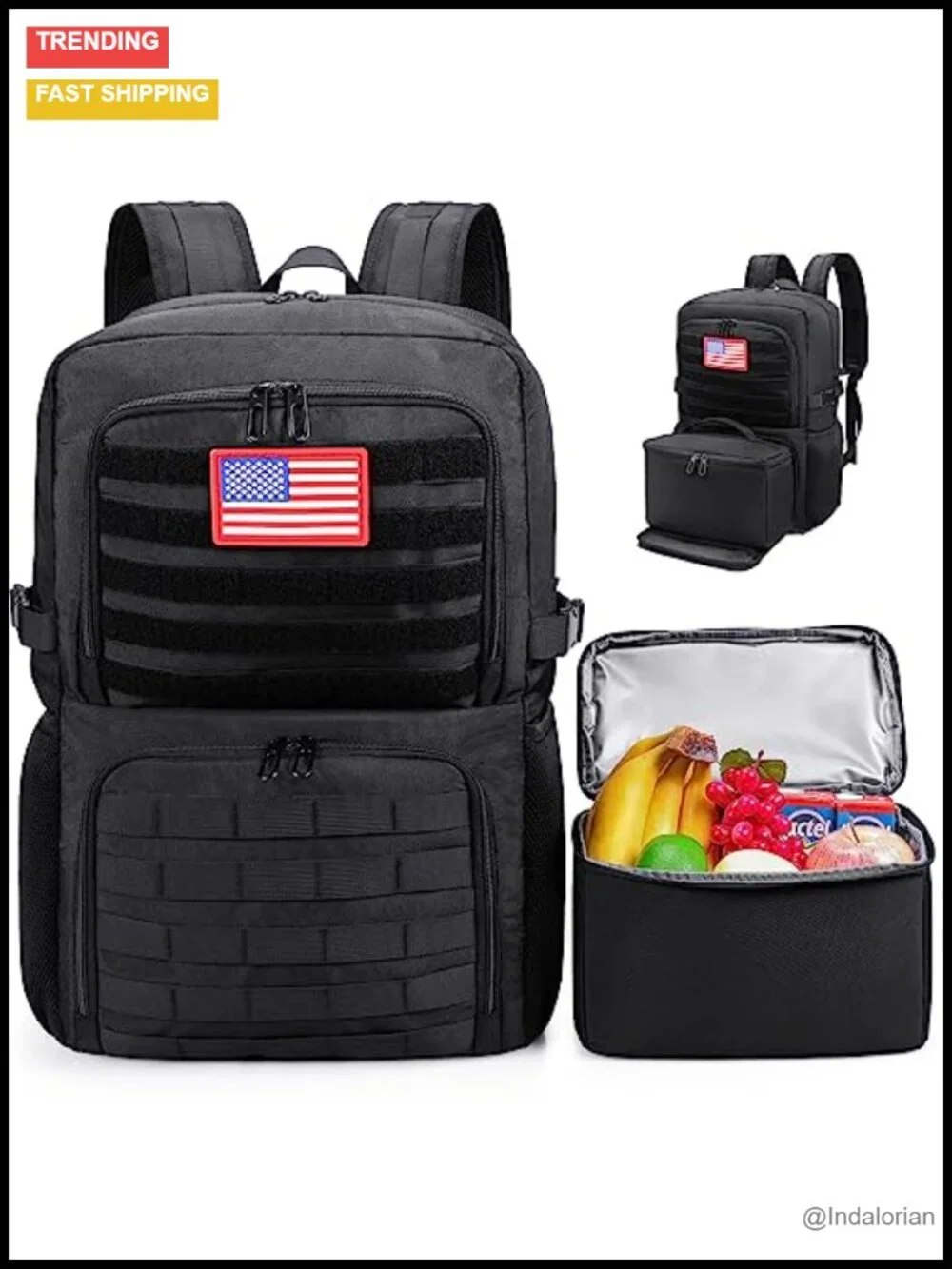 Laptop Backpack 15.6 inch with Detachable Insulated Lunch Box Work Daypack